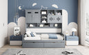 Daybed With All-In-One Cabinet And Shelf