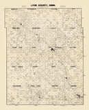 Vintage Map of Lyon County, Minnesota 1884