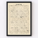 Vintage Map of Lyon County, Minnesota 1884