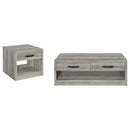 Nuberg - 2 Piece And End Table Set With Storage Drawers - Gray by HouseOfZazla