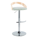 Grotto - Contemporary Adjustable Barstool, Swivel With Rounded T Footrest (Set of 2)