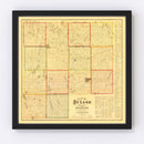 Vintage Map of McLeod County, Minnesota 1880
