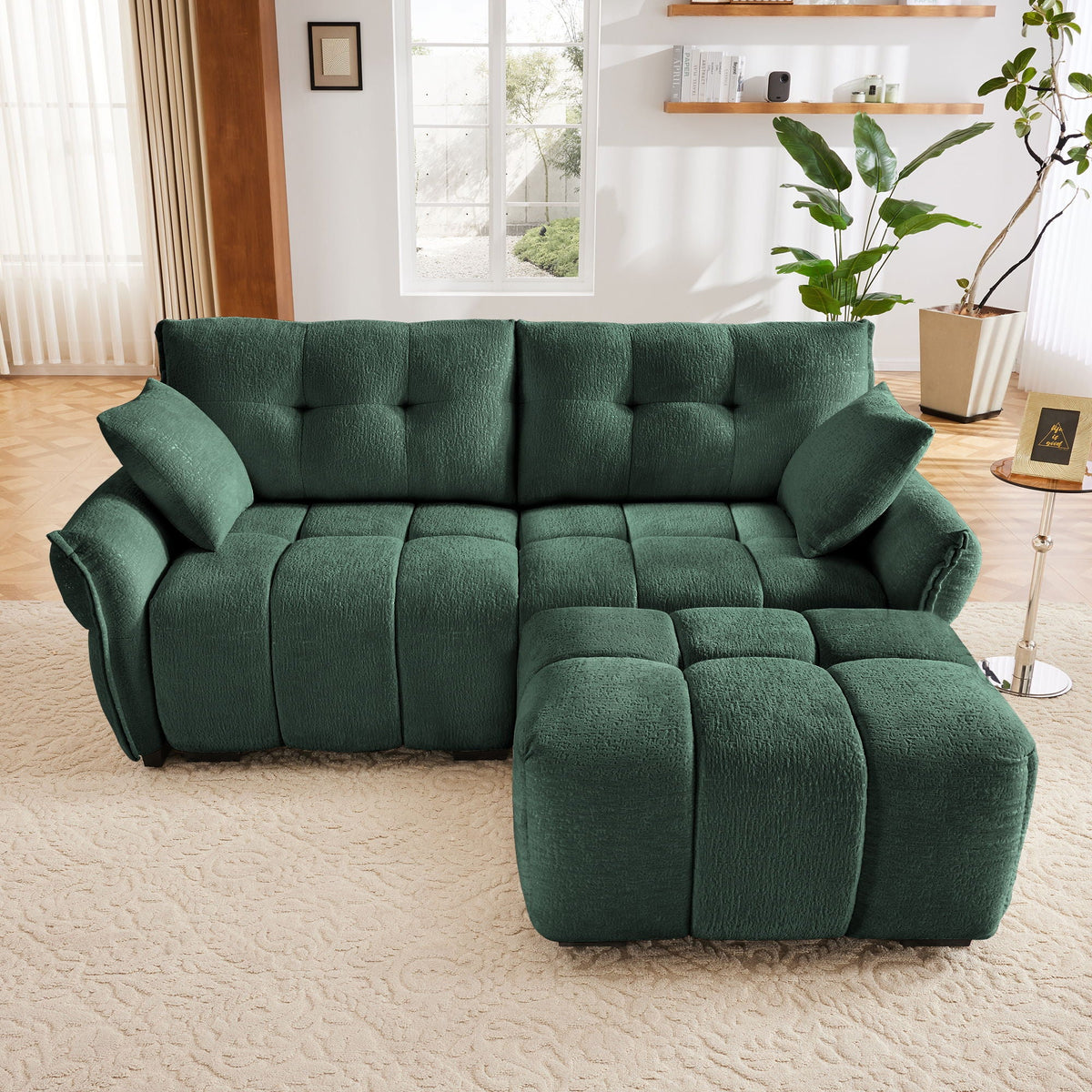 Sofa Set With Ottoman And Pillows, Textured, High Resilience Cushions, photo 29 of 40
