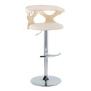 Gardenia - Contemporary Adjustable Barstool & Swivel, Rounded T Footrest (Set of 2) by HouseOfZazla