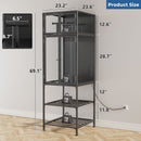 3D Printer Cabinet With Double Layer Filament Storage, T-Shaped Filament Bar, Noise Reducing And Dust Proof Design - Black