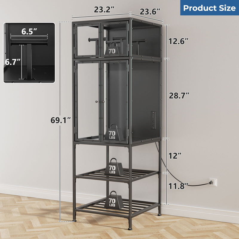3D Printer Cabinet With Double Layer Filament Storage, T-Shaped Filament Bar, Noise Reducing And Dust Proof Design - Black, photo 4 of 4