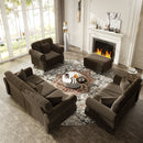 Upholstered Sofa Set With Nailhead Trim And Rolled Armrests, Includes Pillows