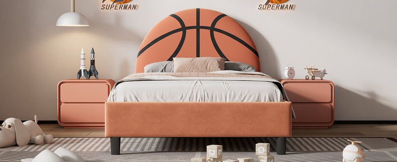 Walker Edison | Basketball Upholstered Twin Platform Bed