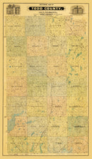 Vintage Map of Todd County, Minnesota 1890