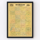 Vintage Map of Todd County, Minnesota 1890