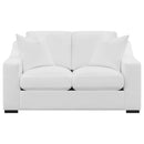 Chelan - 2 Piece Upholstered Sloped Arm Sofa Set - White