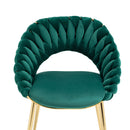 Accent Chairs Set of 2, Velvet Side Chairs with Gold Legs, Mid-Century Upholstered Dining Chairs for Living Room, Kitchen, Bedroom, Beauty Room