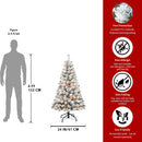 5FT Flocked Christmas Tree with 150 Warm Lights