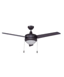 50" Contempo 3-Blade Ceiling Fan Oil Rubbed Bronze Finish with Integrated LED Light by LampsUSA