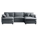 Oversized Modular Cushioned Sofa with Conversible Ottoman