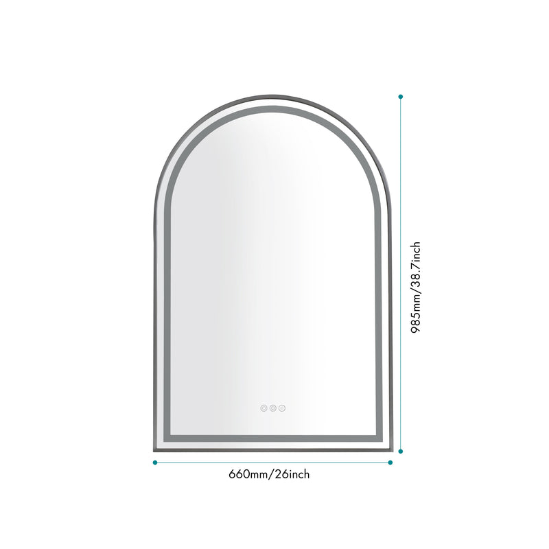 39in. W x 26in. H Oversized Rectangular Black Framed LED Mirror Anti-Fog Dimmable Wall Mount Bathroom Vanity Mirror HD Wall Mirror Kit For Gym And Dance Studio