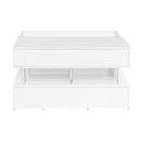 Lift Top Coffee Table With 2 Drawers, Hidden Space And LED Lights For Living Room