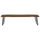 Neve - Sheesham Live Edge Dining Bench With Hairpin Legs - Gray by HouseOfZazla