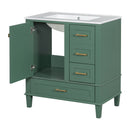 Bathroom Vanity, Modern Bathroom Cabinet With Sink Combo Set, Bathroom Storage Cabinet With A Soft Closing Door And 3 Drawers, Solid Wood Frame by HouseOfZazla