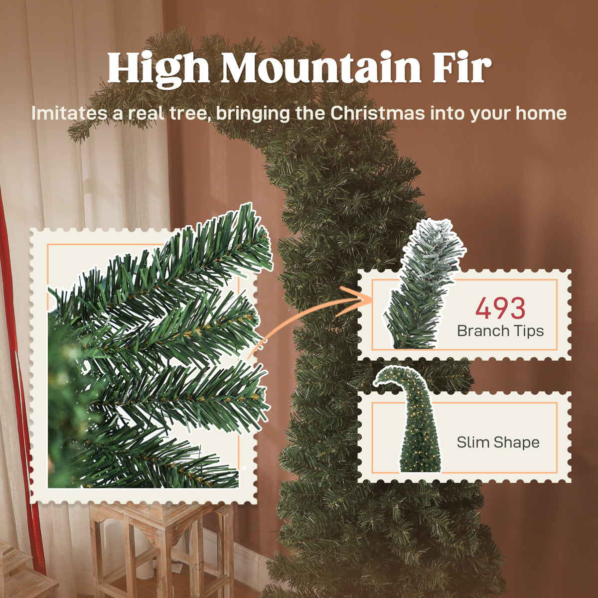 HOMCOM 6 ft Prelit Whimsical Christmas Tree, photo 3 of 10