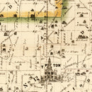 Vintage Map of Cedar County, Iowa 1863