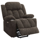 Beca - Upholstered Power Lift Recliner With Cupholders And USB Charging by HouseOfZazla