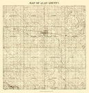 Vintage Map of Clay County, Iowa 1896