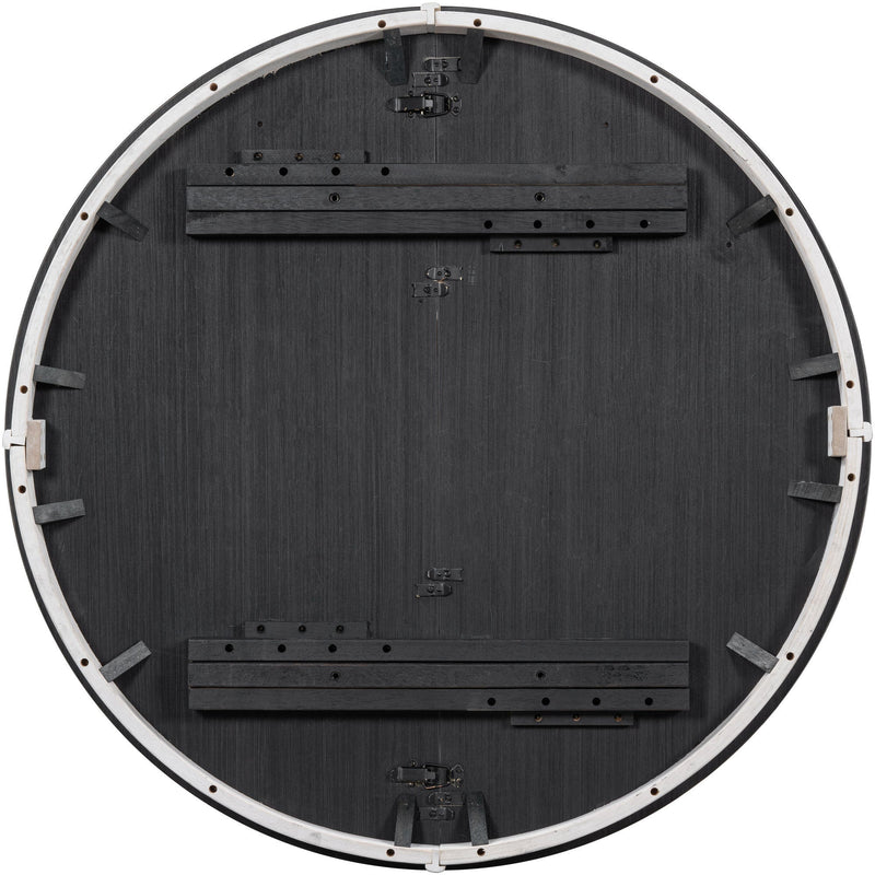 5-Piece Farmhouse Dining Table Set Wood Round Extendable Dining Table and 4 Upholstered Dining Chairs (Oak Natural Wood + Antique White)