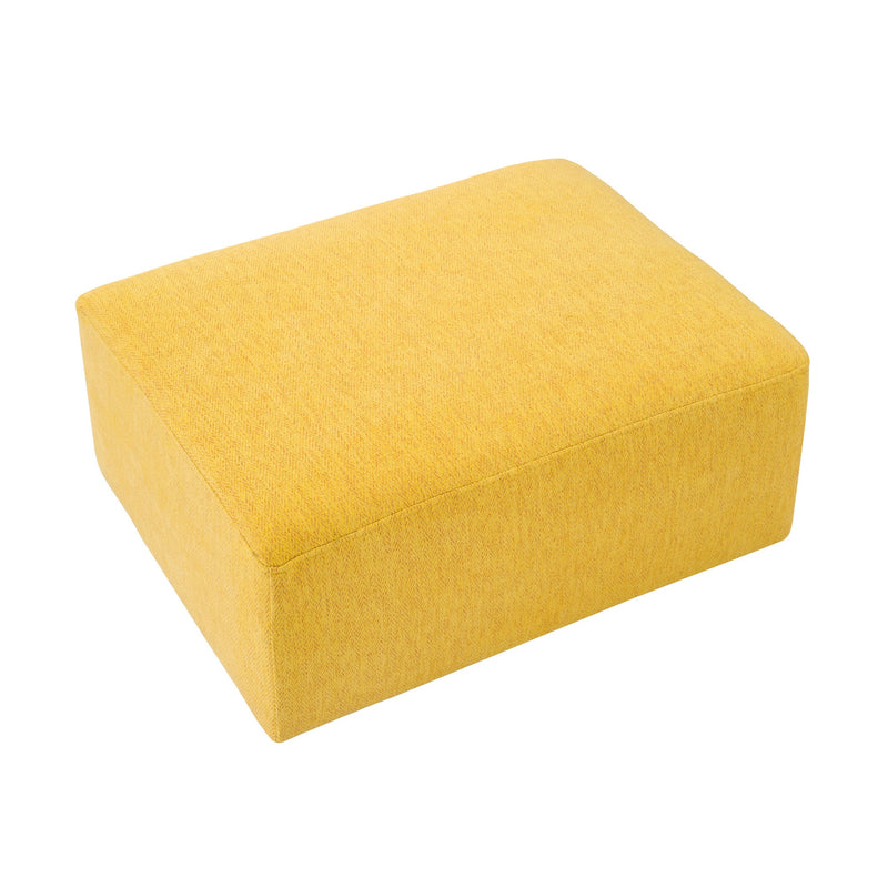 91.73" L-shaped Sofa Sectional Sofa Couch with 2 Stools and 2 Lumbar Pillows for Living Room, Yellow