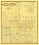 Vintage Map of Jefferson County, Iowa 1871