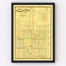 Vintage Map of Jefferson County, Iowa 1871