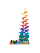 12 Pcs Rainbow Wooden Balls with Tray – Primary Colors (1.4” Diameter)