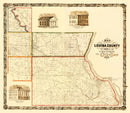 Vintage Map of Louisa County, Iowa 1858