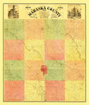 Vintage Map of Mahaska County, Iowa 1884