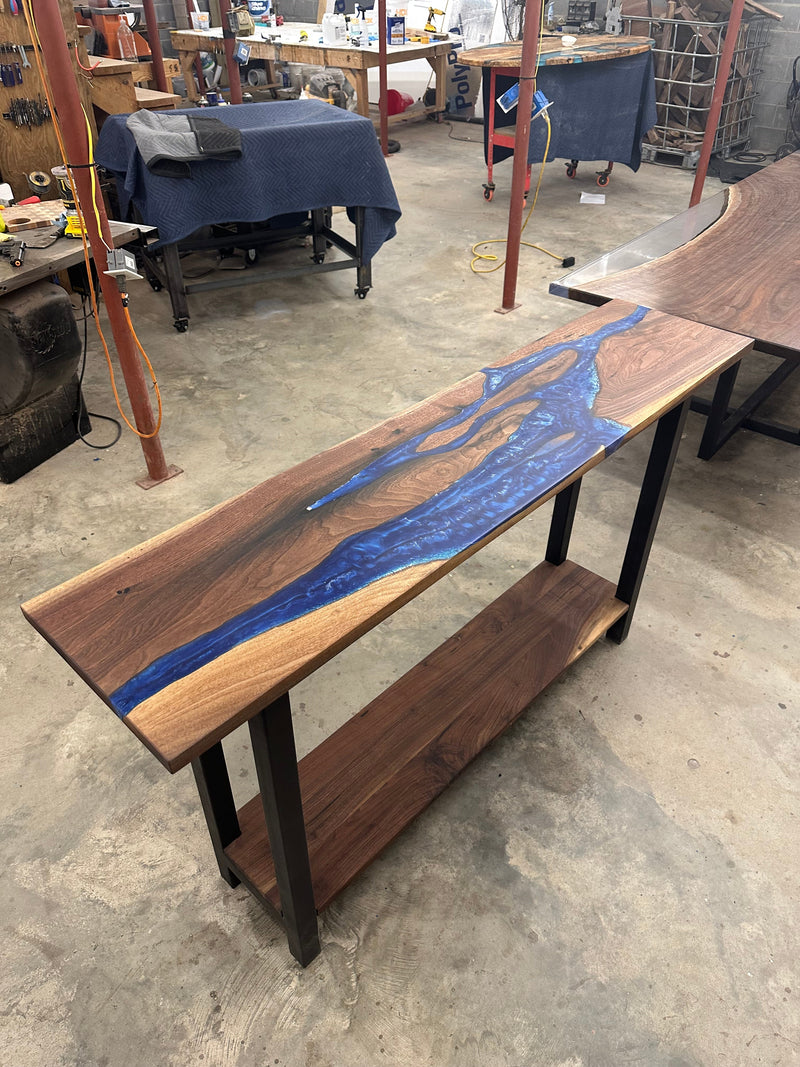 Walnut river console/sofa table, photo 2 of 4