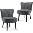 Set of 2 Upholstered Modern Leisure Club Chairs with Solid Wood Legs by LJGDeals
