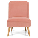 Velvet Accent Armless Side Chair with Rubber Wood Legs for Bedroom by LJGDeals