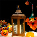 17'' H Wood Metal Hexagon Candle Holder Decorative Hanging Lanterns by JHY DESIGN