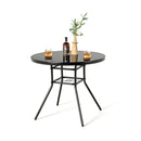 34 Inch Patio Dining Table with 1.5 inch Umbrella Hole for Garden by LJGDeals