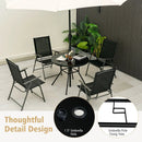 34 Inch Patio Dining Table with 1.5 inch Umbrella Hole for Garden by LJGDeals
