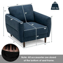 Modern Upholstered Accent Chair Single Sofa Armchair by LJGDeals