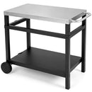 Double-Shelf Grill Table 34" x 20" with Steel Top by LJGDeals