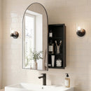 Wall-Mounted Storage Cabinet with Arched Mirror 34" x 22" by LJGDeals