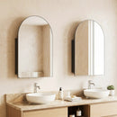 Wall-Mounted Storage Cabinet with Arched Mirror 34" x 22" by LJGDeals