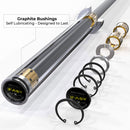 Barbell Bar For 2" Olympic Plates, Home Gym Weightlifting Bar 4Ft Solid Chrome Weight Bar 5Ft Fitness Training Curl Barbell 7.2Ft - Silver by HouseOfZazla