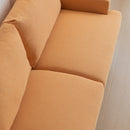 64" W Fabric Upholstered Love seat with metal Legs/High Resilience Sponge Couch for Living Room, Bedroom, Apartment,Yellow