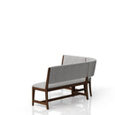 Curved Dining Bench Upholstered Curved Bench - Beige by HouseOfZazla