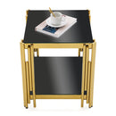 Square End Table With Tempered Glass Top For Living Room by HouseOfZazla