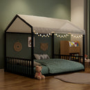 Montessori Style Floor House Shaped Bed With Safety Guardrails by HouseOfZazla