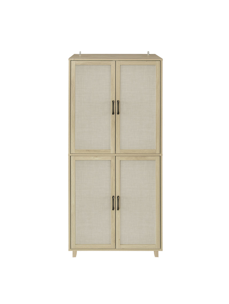 4 Door Cabinet, with 4 Adjustable Inner Shelves, Storage Cabinet